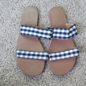 J Crew Gingham Sandals